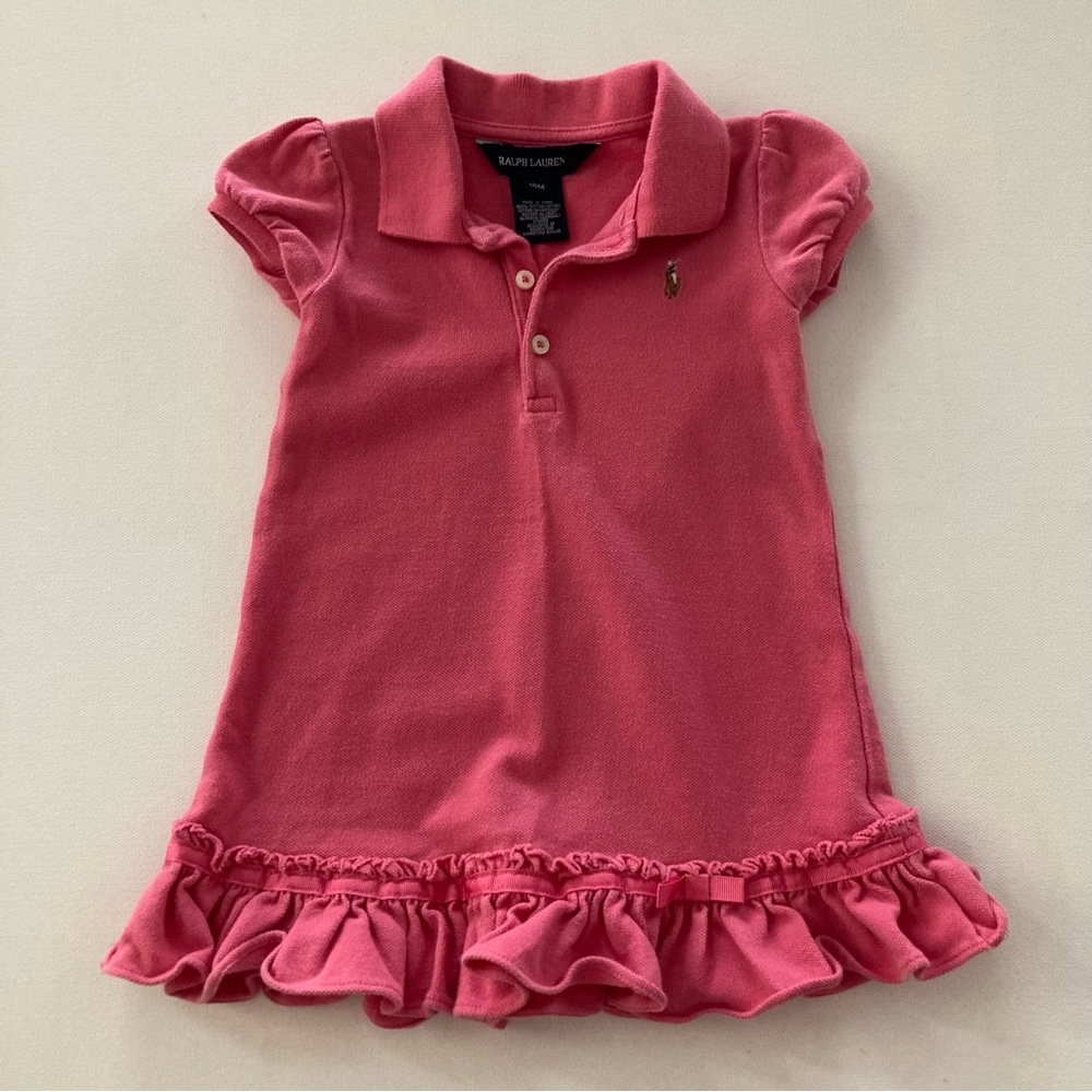 Ralph Lauren Baby Girl 18 Months Pink Polo Ruffle Dress